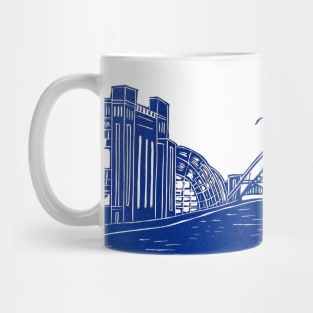 Newcastle Gateshead Quayside Linocut | Tyne Bridge | Baltic Arts | Sage Mug